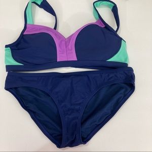 RBX  Blue/Purple Two Piece Swimsuit Size Medium
